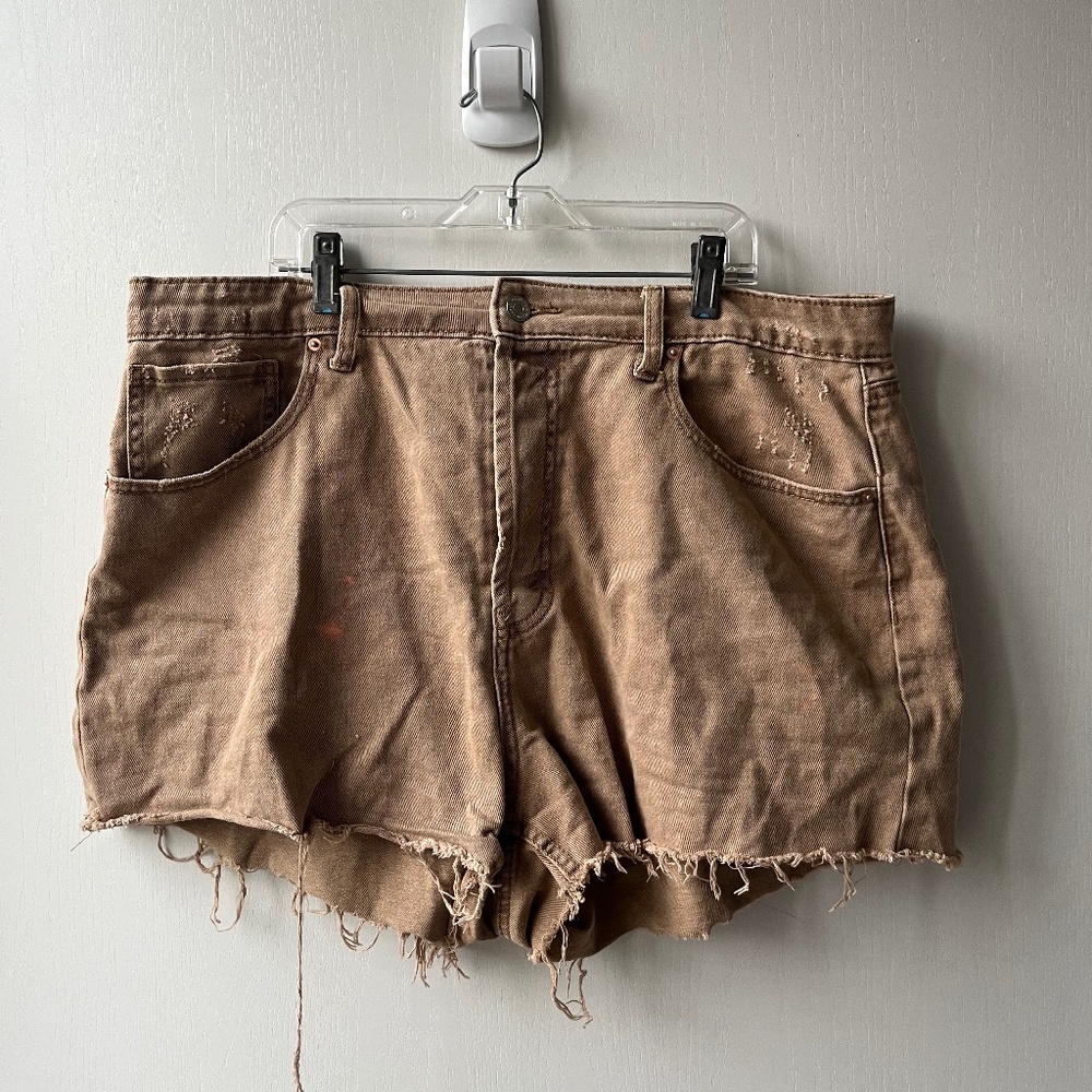 Khaki Jean High Waisted Shorts, Wild Fable, size 14